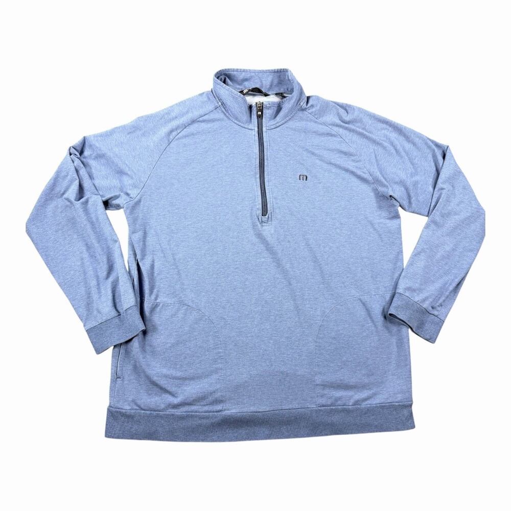 TravisMathew Quarter Zip Pullover Men’s XL Blue Performance Stretch Golf
